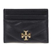 Tory Burch Svart läder Chevron kortfodral Black, Dam