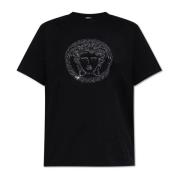 Versace T-shirt med logotyp Black, Dam