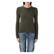 Polo Ralph Lauren Cable-Knit Crewneck Sweater Julianna Green, Dam