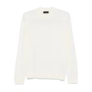 Roberto Collina Elegant Ecru Stickat Aw24 White, Herr