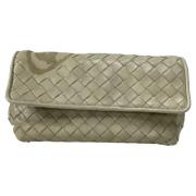 Bottega Veneta Vintage Pre-owned Laeder kuvertvskor Beige, Dam