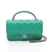 Chanel Vintage Pre-owned Laeder handvskor Green, Dam