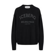 Iceberg Grå crewneck tröja med logotyp Black, Dam