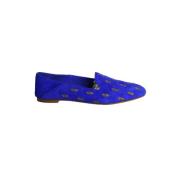 Aquazzura Pre-owned Pre-owned Mocka lgskor Blue, Dam