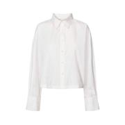 Rabens Saloner Vit Poplin Oversized Skjorta White, Dam