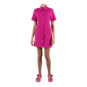 Off White Fuchsia Logo Skjortklänning Pink, Dam