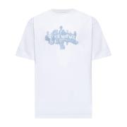 Givenchy Vit Paris Signaturtryck T-shirt White, Herr