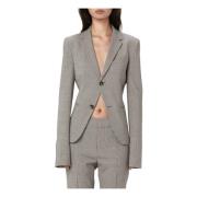 JW Anderson Grå Åtsittande Enkelknäppt Blazer Gray, Dam