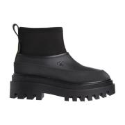 Calvin Klein Jeans Låga Flatform Svarta Regnstövlar Black, Dam