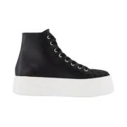 Armani Exchange Svarta höga sneakers för kvinnor Black, Dam