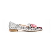 Prosperine Glitter Ballerina med Färgglada Stenar Gray, Dam