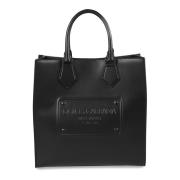 Dolce & Gabbana Svart Läder 3D Logga Shoppingväska Black, Herr