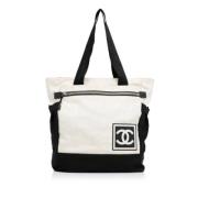 Chanel Vintage Pre-owned Nylon ryggsckar White, Dam