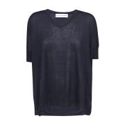 Skills & Genes Blå Oversized Bomull T-shirt Blue, Dam