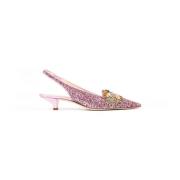 Prosperine Glitter Slingback med elastisk rem Pink, Dam