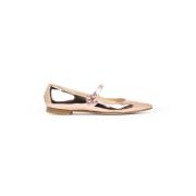 Prosperine Spegel Ballerina Skor med Juvel Detalj Pink, Dam