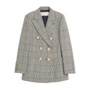 Valentino Garavani Grå Houndstooth Blazer Damkläder ytterkläder Gray, ...