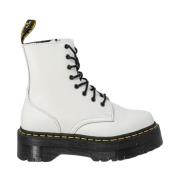 Dr. Martens Vit läderstövel med 5,08 cm klack White, Dam