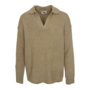 Drykorn Bouclé Polo Neck Sweater Beige, Herr