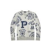 Polo Ralph Lauren Sportig Bomull Grafisk Sweatshirt White, Herr