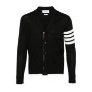 Thom Browne Fin Merino 4 Bar Cardigan Black, Herr