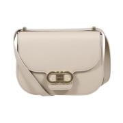 Salvatore Ferragamo Sten Dubbel Gancio Flapväska Beige, Dam