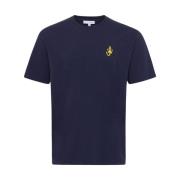 JW Anderson Ankare Broderad Navy Blå T-shirt Blue, Herr