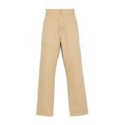 Carhartt Wip Beige Ekologiska Bomullsbyxor med Raka Ben Beige, Herr