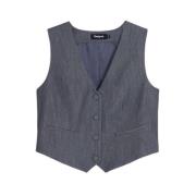 Desigual Elegant Höst/Vinter Vest Kollektion Gray, Dam