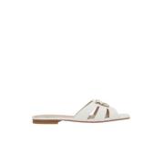 Pinko Mjölk Bovint Läder Sandaler White, Dam