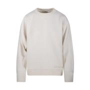 Max Mara Rund Hals Sweatshirt i Vit White, Dam