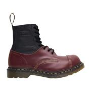 Dr. Martens Kontrastläder Panel Snörstövlar Red, Herr