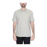 Antony Morato Beige Linen Blend Short Sleeve Shirt Beige, Herr