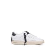 Crime London Vita Distressed Läder Sneakers White, Herr