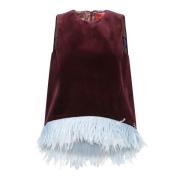 La DoubleJ Velvet Bordeaux Topwear Aw24 Red, Dam