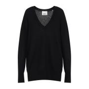 Isabel Marant Svart Tröja Elegant Blandning Silk Alpacka Black, Dam