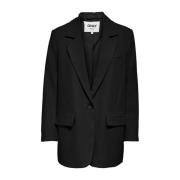 ONLY Svart Polyester Blazer Damjacka Black, Dam