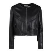 Isabel Marant Étoile Frynsgjord Skinnjacka Black, Dam