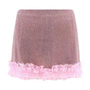 Self Portrait Rhinestone Residency Skirt Pink, Dam