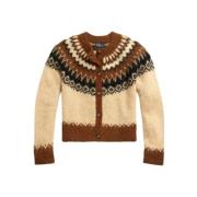 Polo Ralph Lauren Fairisle Jacquard Ull Alpacka Kofta Multicolor, Dam