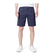 Blauer Blå Bomull Bermuda Shorts Herr Kollektion Blue, Herr