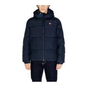 Tommy Jeans Blå Polyesterjacka Herr Höst/Vinter Kollektion Blue, Herr