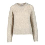 Marella Sportig Stickad Tröja Mohair Blandning Beige, Dam