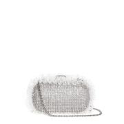 Self Portrait Rhinestone Residency Clutch med Rem Gray, Dam