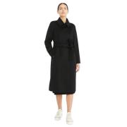 Max Mara Studio Ull Wrap Kappa Långärmad Black, Dam