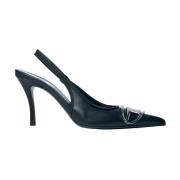 Diesel Nappa Läder Slingback Stiletto Pumps Black, Dam