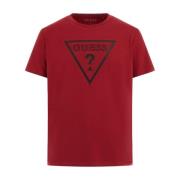 Guess Röd Logotyp Bomull T-shirt Red, Herr