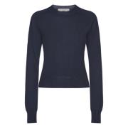 Ami Paris Slim Crewneck Sweaters Blue, Dam