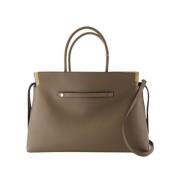 Tory Burch Khaki Läder Satchel Väska Brown, Dam