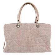 Chanel Vintage Pre-owned Canvas handvskor Pink, Dam